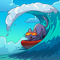 Found Surfer Cat