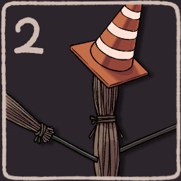 Slash the Straw Dummy with a Fancy cone and Crowbar