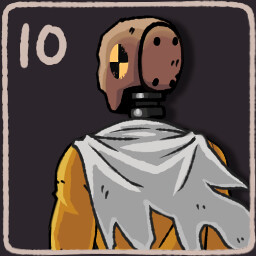 Slash the Crash-test Dummy  in a hero's costume, for fun